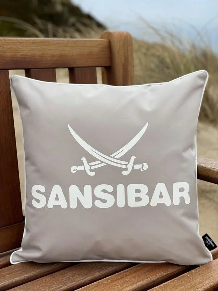 Sansibar Sylt Dekokissen Outdoor Kissen Beige/Weiß 45x45 cm - Bild 2