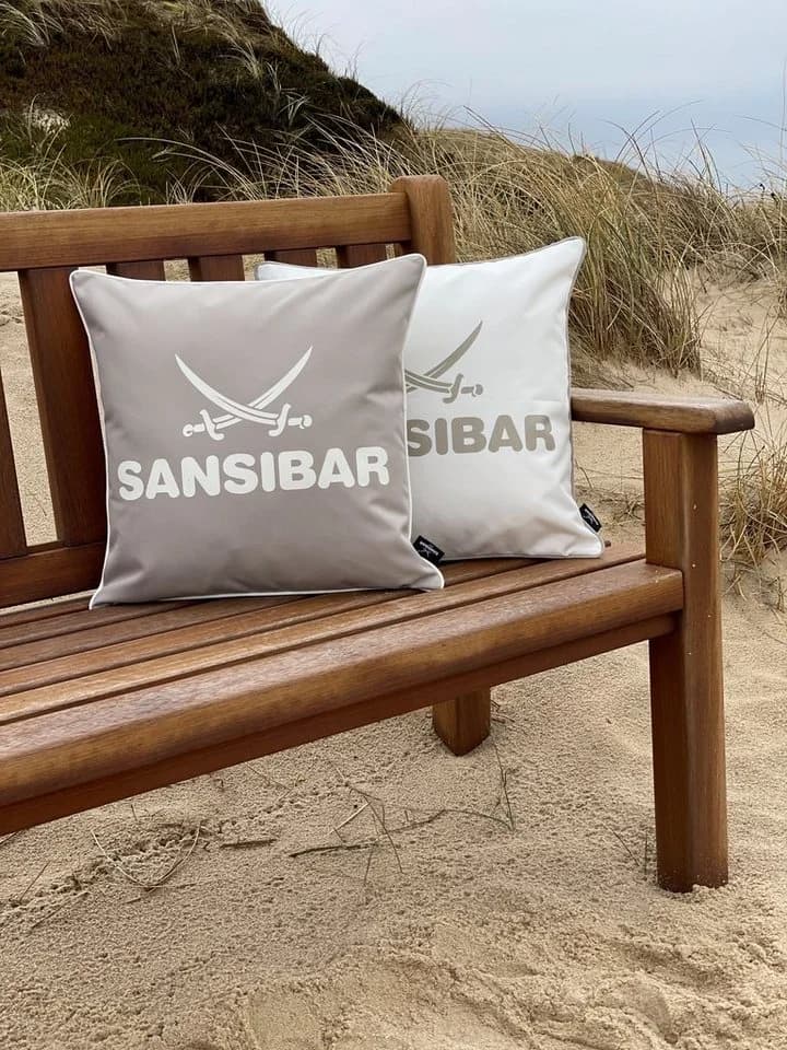 Sansibar Sylt Dekokissen Outdoor Kissen Beige/Weiß 45x45 cm - Bild 4