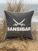 Sansibar Sylt Dekokissen Outdoor Grau/Weiß 45x45 cm Bild 1
