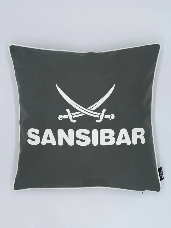 Sansibar Sylt Dekokissen Outdoor Grau/Weiß 45x45 cm - Bild 2