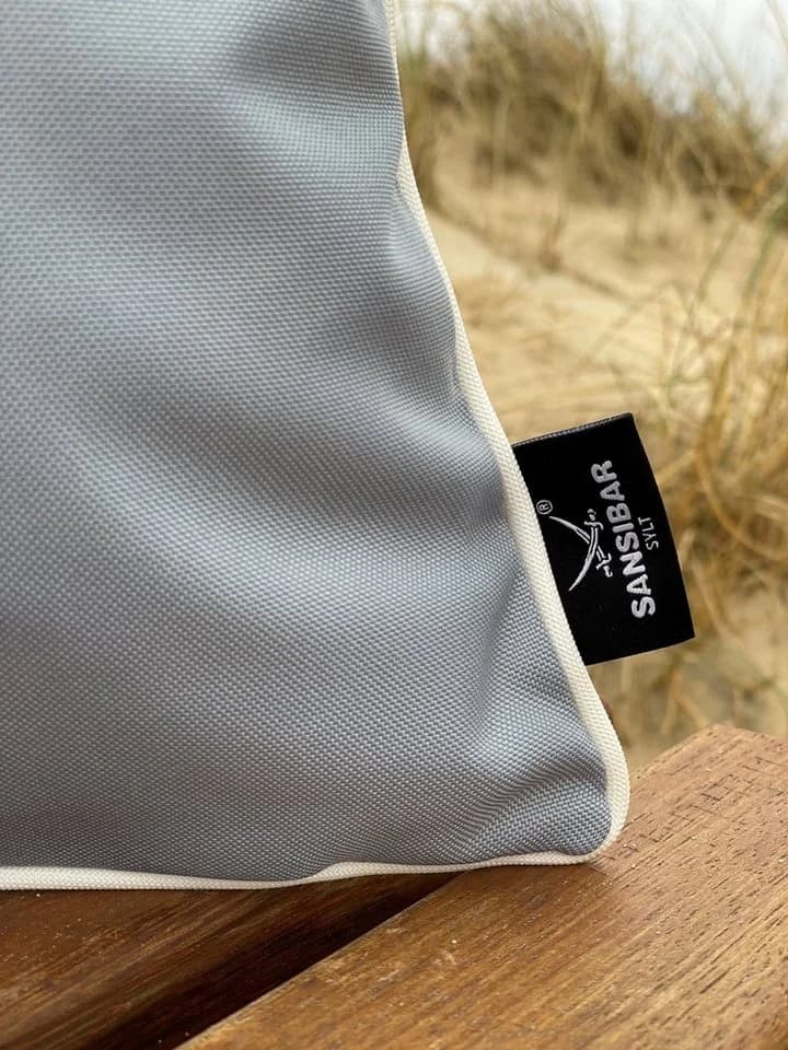 Sansibar Sylt Dekokissen Outdoor Silber/Weiß 45x45 cm