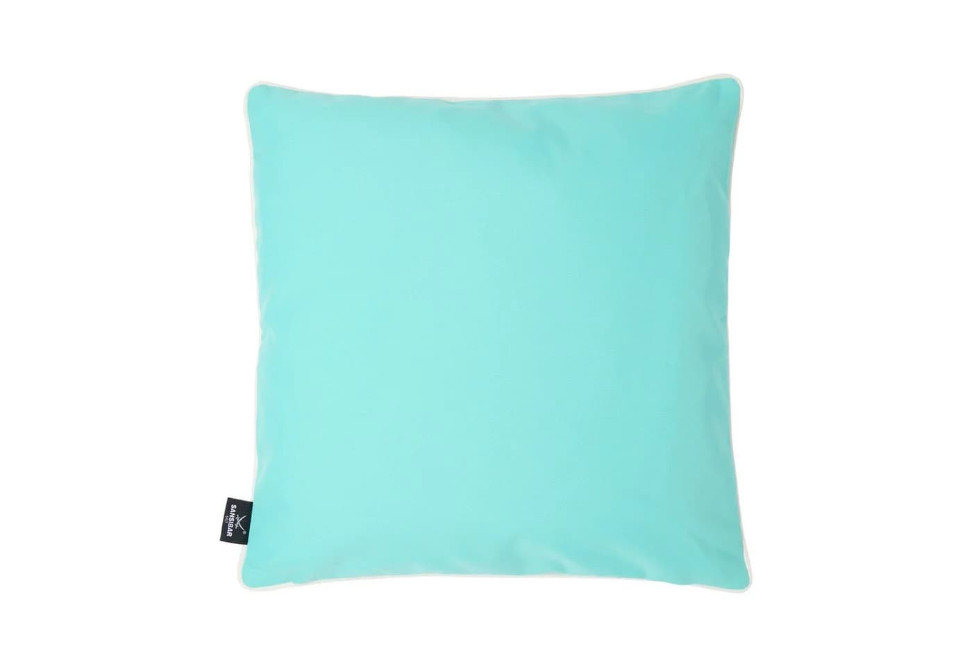 Türkis-Weißes Outdoor-Kissen aus 100% Polyester - Bild 5