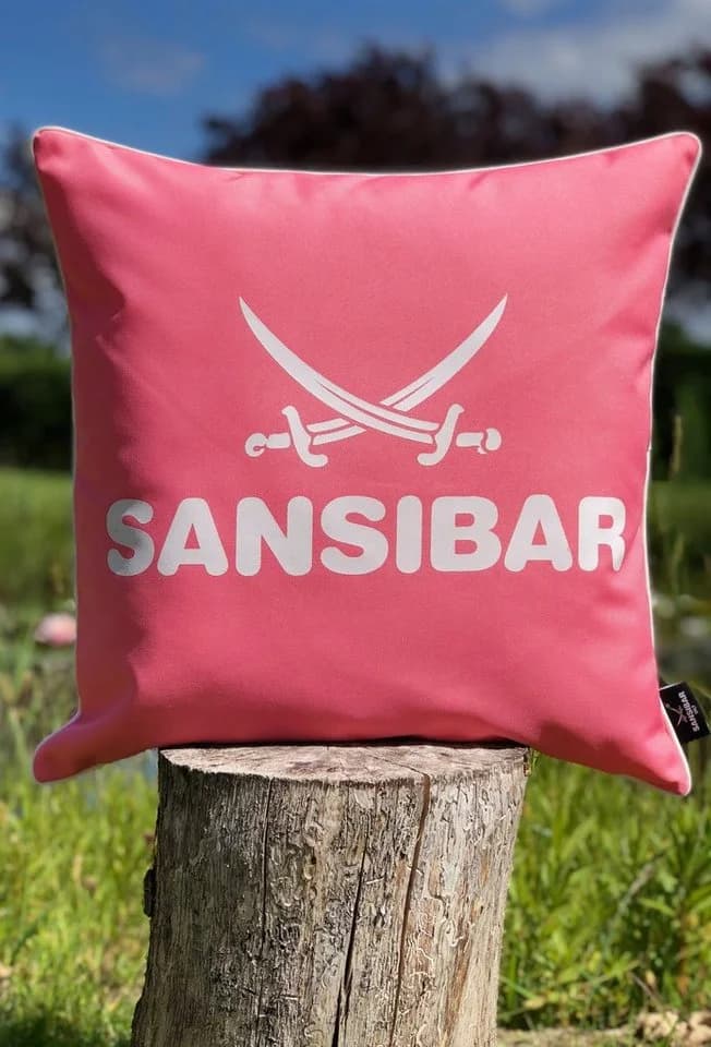 Sansibar Sylt Dekokissen Outdoor Kissen Sansibar Rosa/Weiß