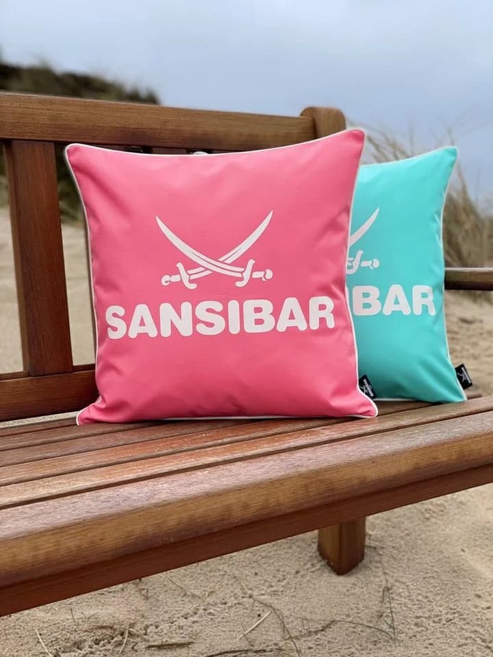 Sansibar Sylt Dekokissen Outdoor Kissen Sansibar Rosa/Weiß - Bild 4
