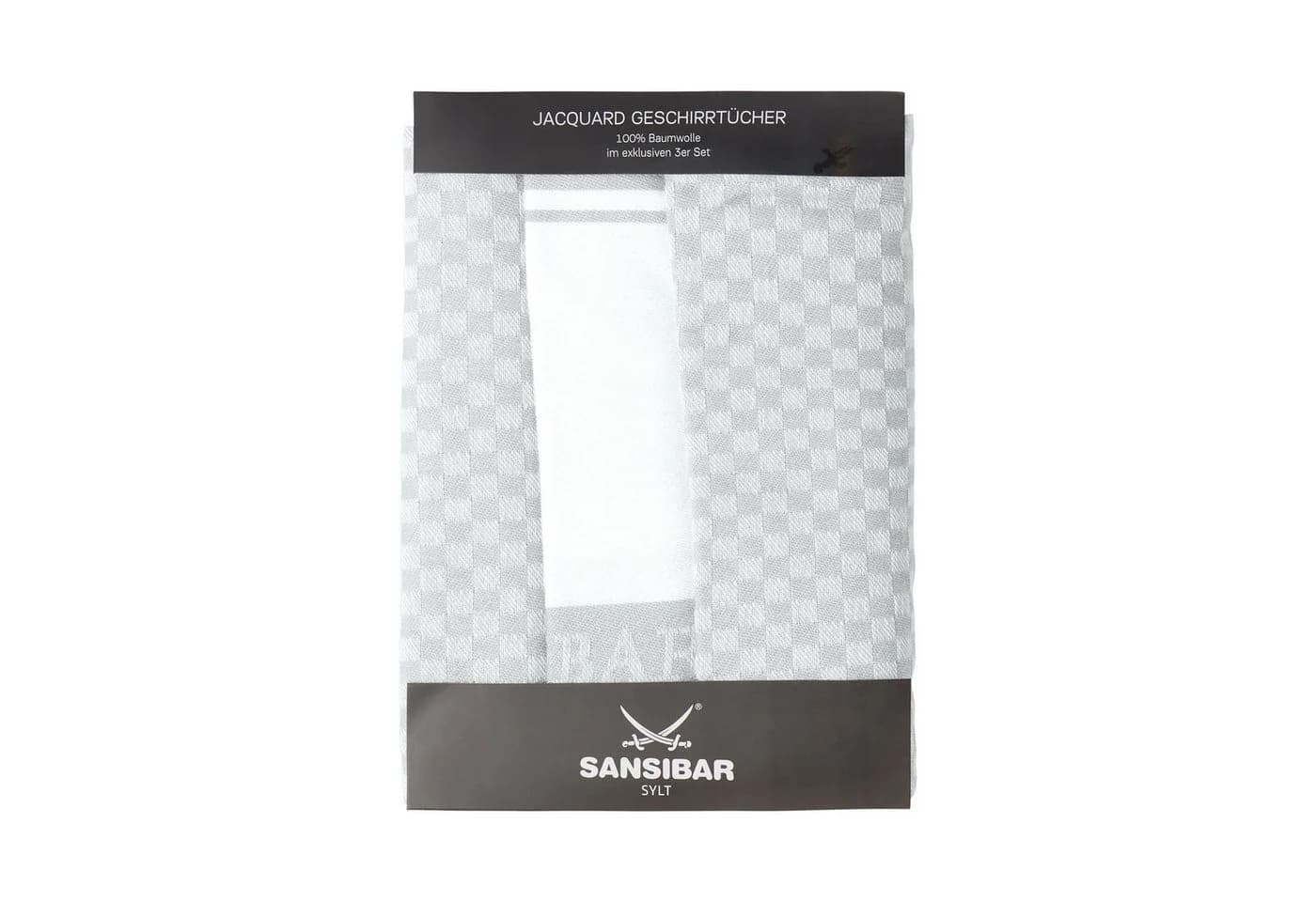 Sansibar Sylt Geschirrtuch-Set 3-tlg. Grau/Silber Jacquard - Bild 2
