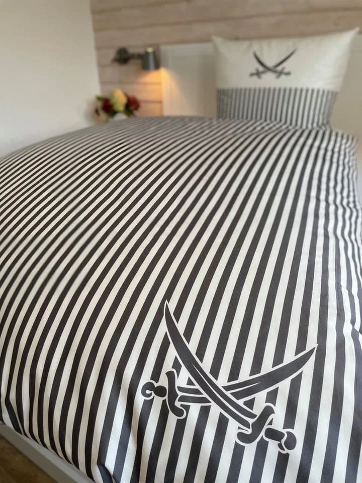 Sansibar Sylt Bettwäsche „Lighthouse“ Wendebettwäsche Grau Baumwoll-Satin - Bild 3
