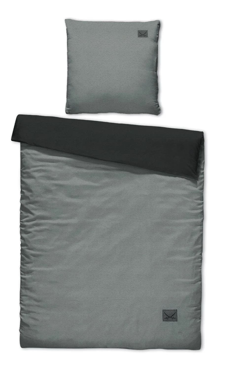 Sansibar Sylt Wendebettwäsche Jersey Melange Grau/Silber 100% Baumwolle