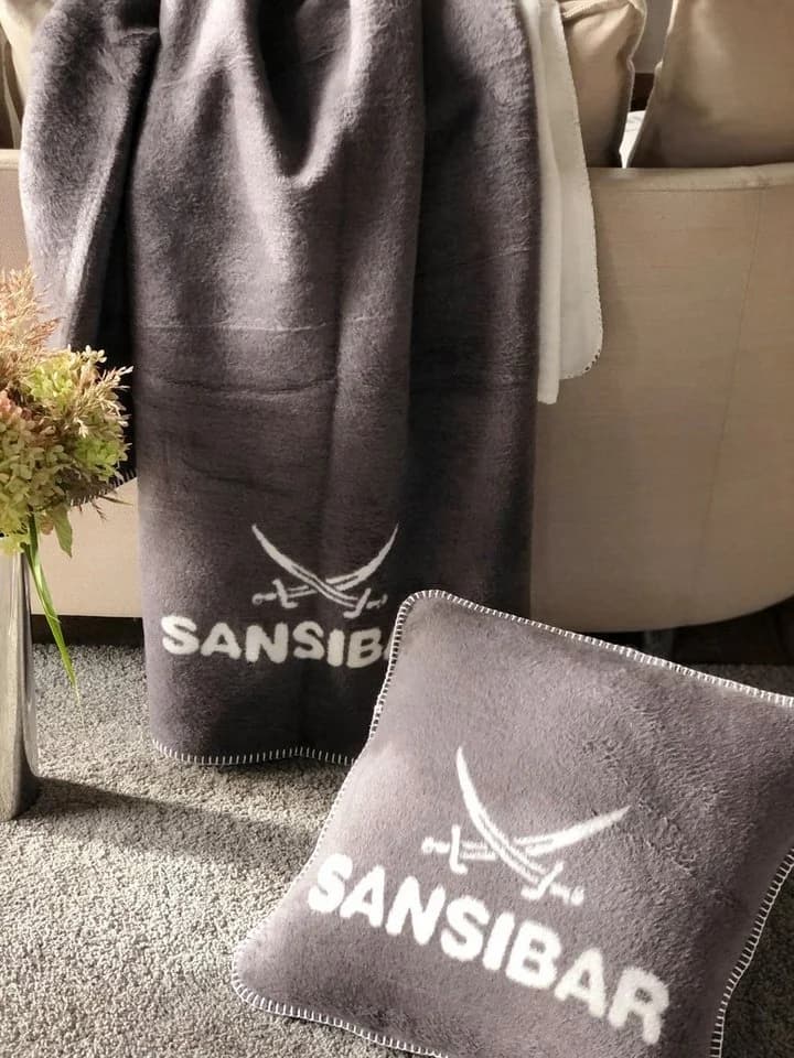 Sansibar Sylt Jacquard Wohndecke Doubleface Grau/Weiß - Bild 3