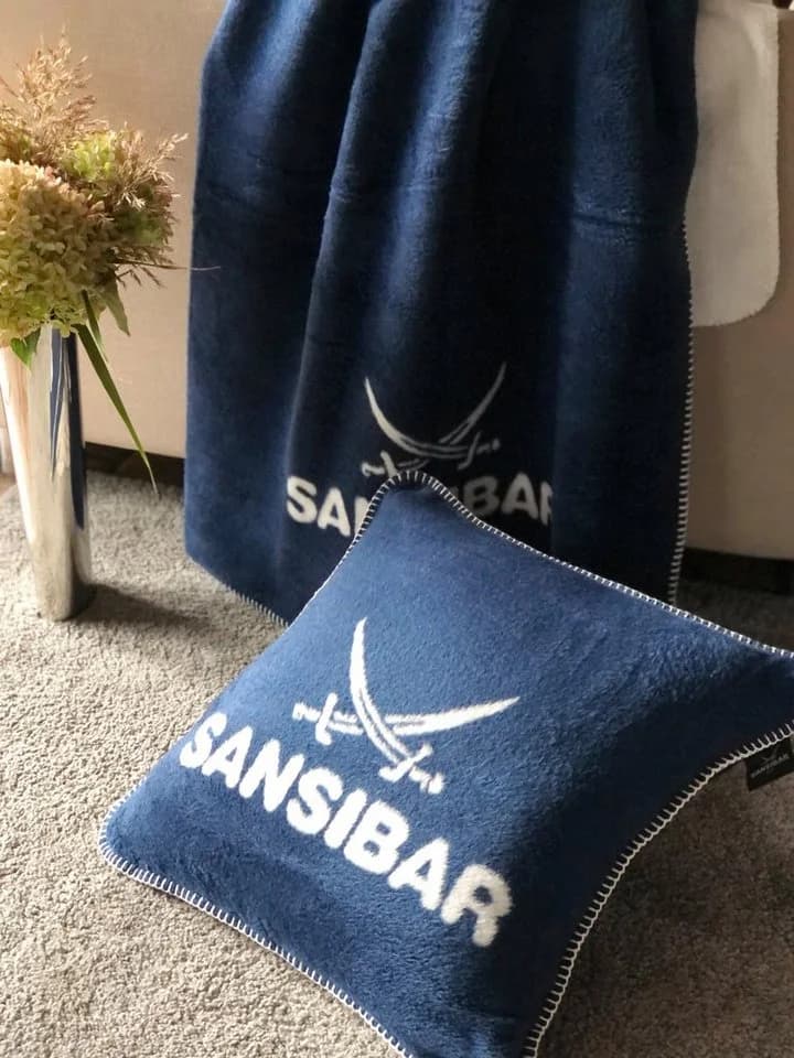 Sansibar Sylt Jacquard Wohndecke Doubleface 150x200 cm Blau/Weiß - Bild 3