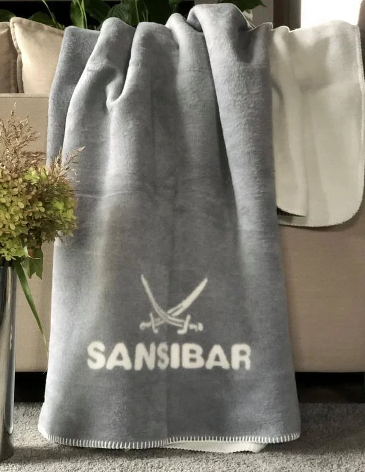Sansibar Sylt Jacquard Wohndecke Doubleface Silber/Offwhite