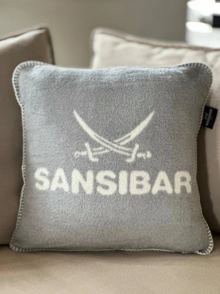 Sansibar Sylt Kissenbezug Jacquard Doubleface 50x50 cm Silber/Weiß
