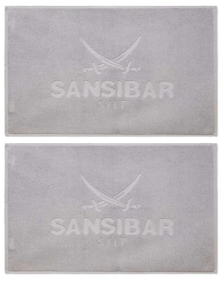 Sansibar Sylt Badmatte 2er Set Silber Hochtiefprägung Baumwolle - Bild 2