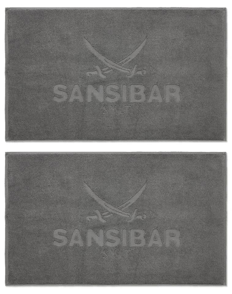Sansibar Sylt Badmatte 2er Set Grau Hochtiefprägung Baumwolle - Bild 2