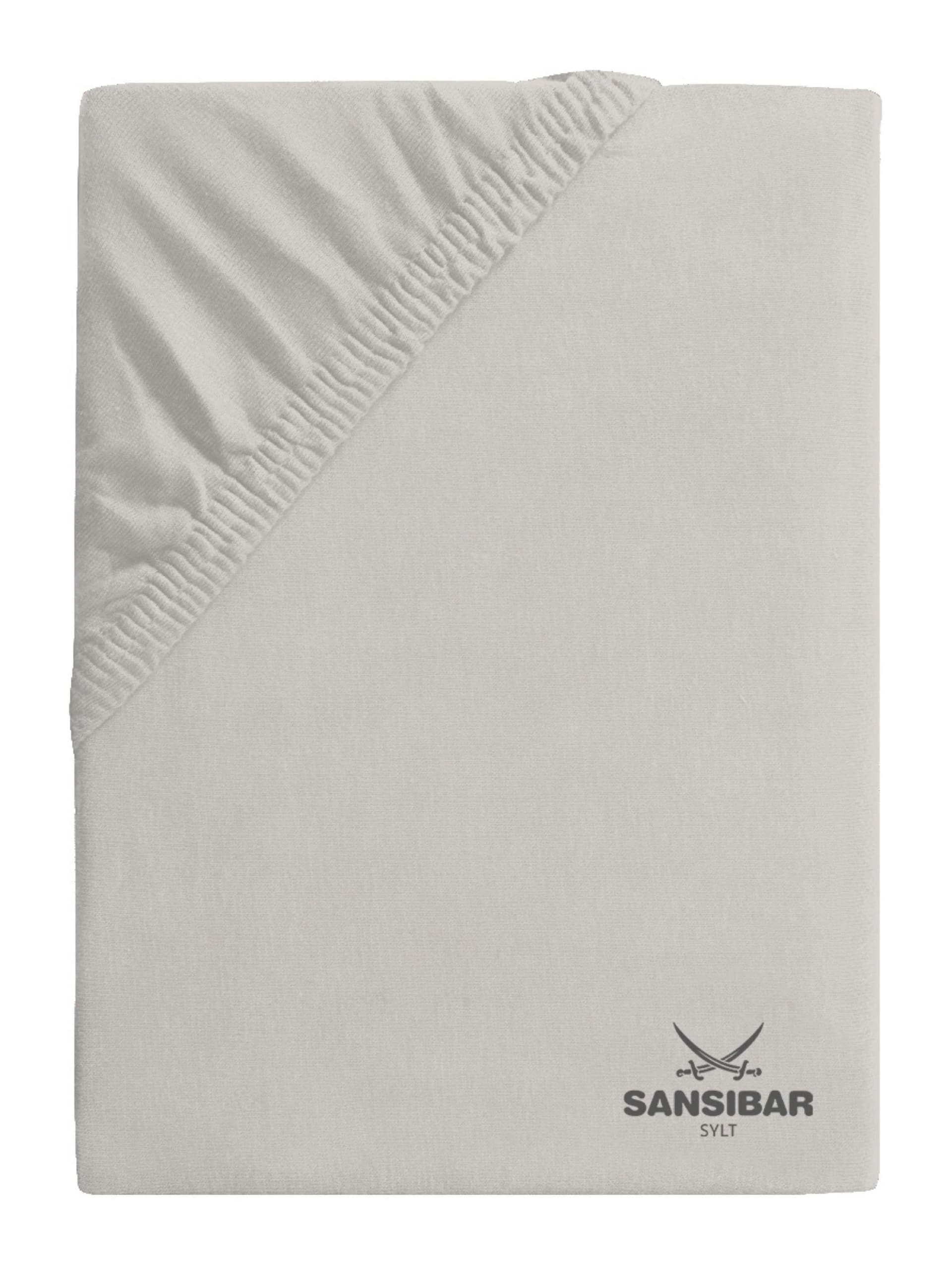 Sansibar Topperbezug Jersey Grau mit Druck und Fähnchen