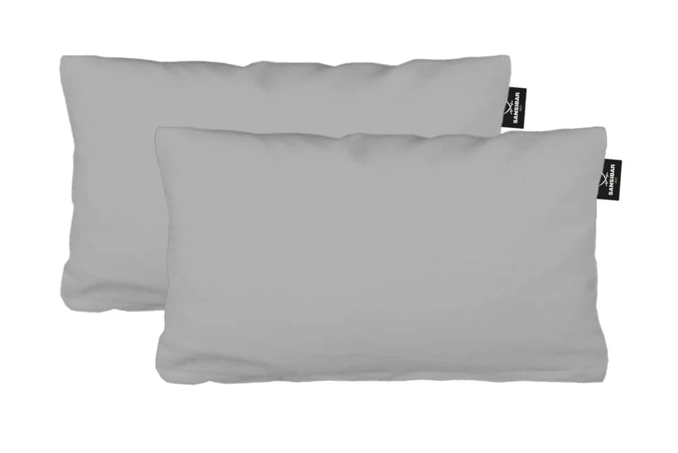 Sansibar Sylt Kissenbezug 2er Set Uni Jersey Grau 40x80 cm