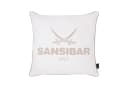 Sansibar Sylt Kissenhülle 45x45 cm mit Logo Druck Weiss Bild 2