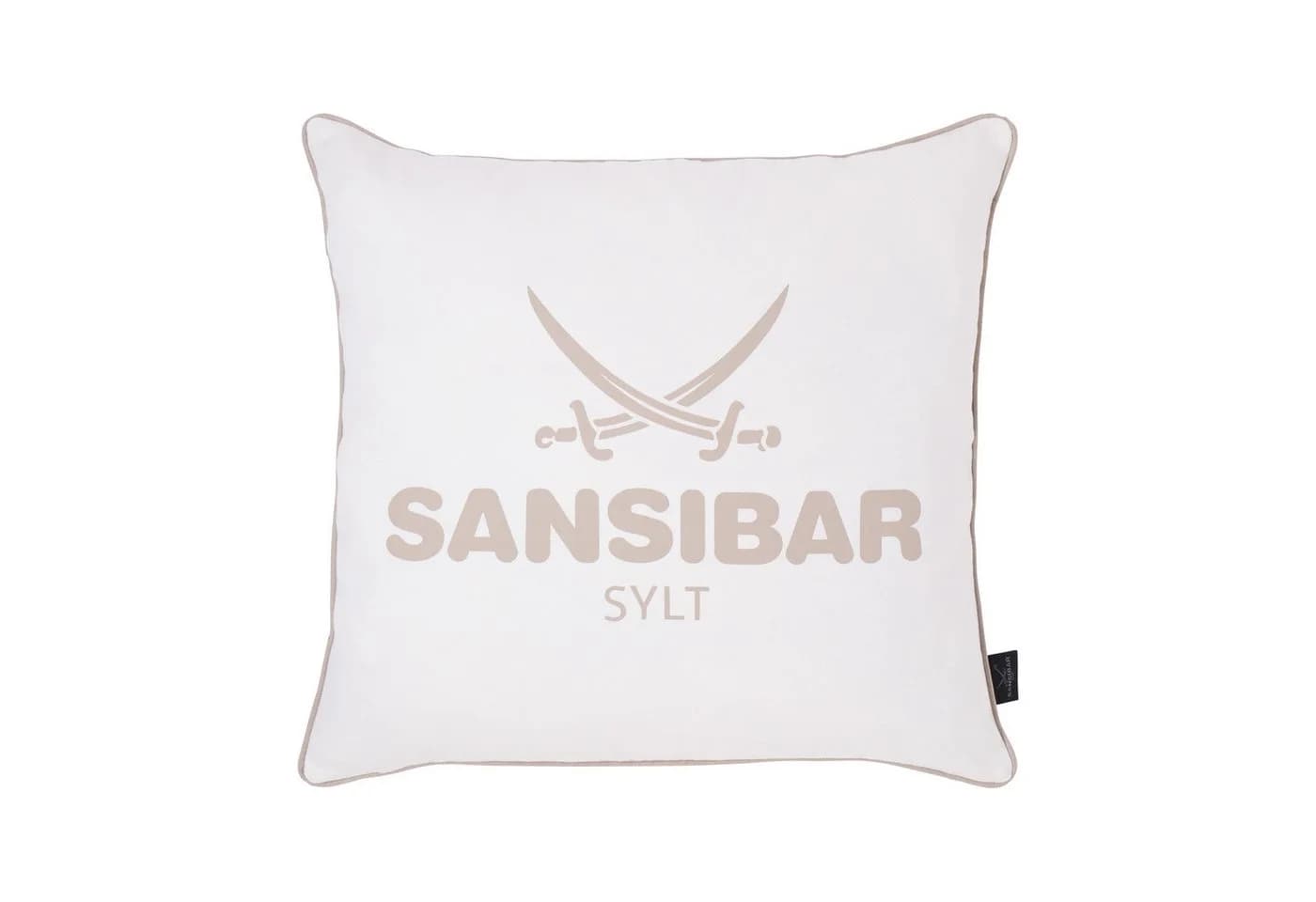 Sansibar Sylt Kissenhülle 45x45 cm mit Logo Druck Weiss - Bild 2
