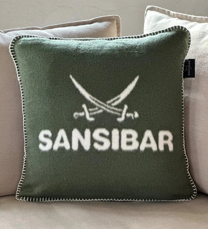 Sansibar Sylt Kissenbezug Doubleface Jacquard Grün/Offwhite