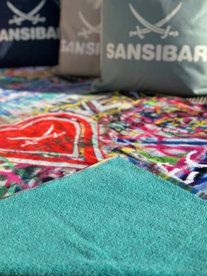 Sansibar Sylt Strandtuch Respect Bunt Velours - Bild 4