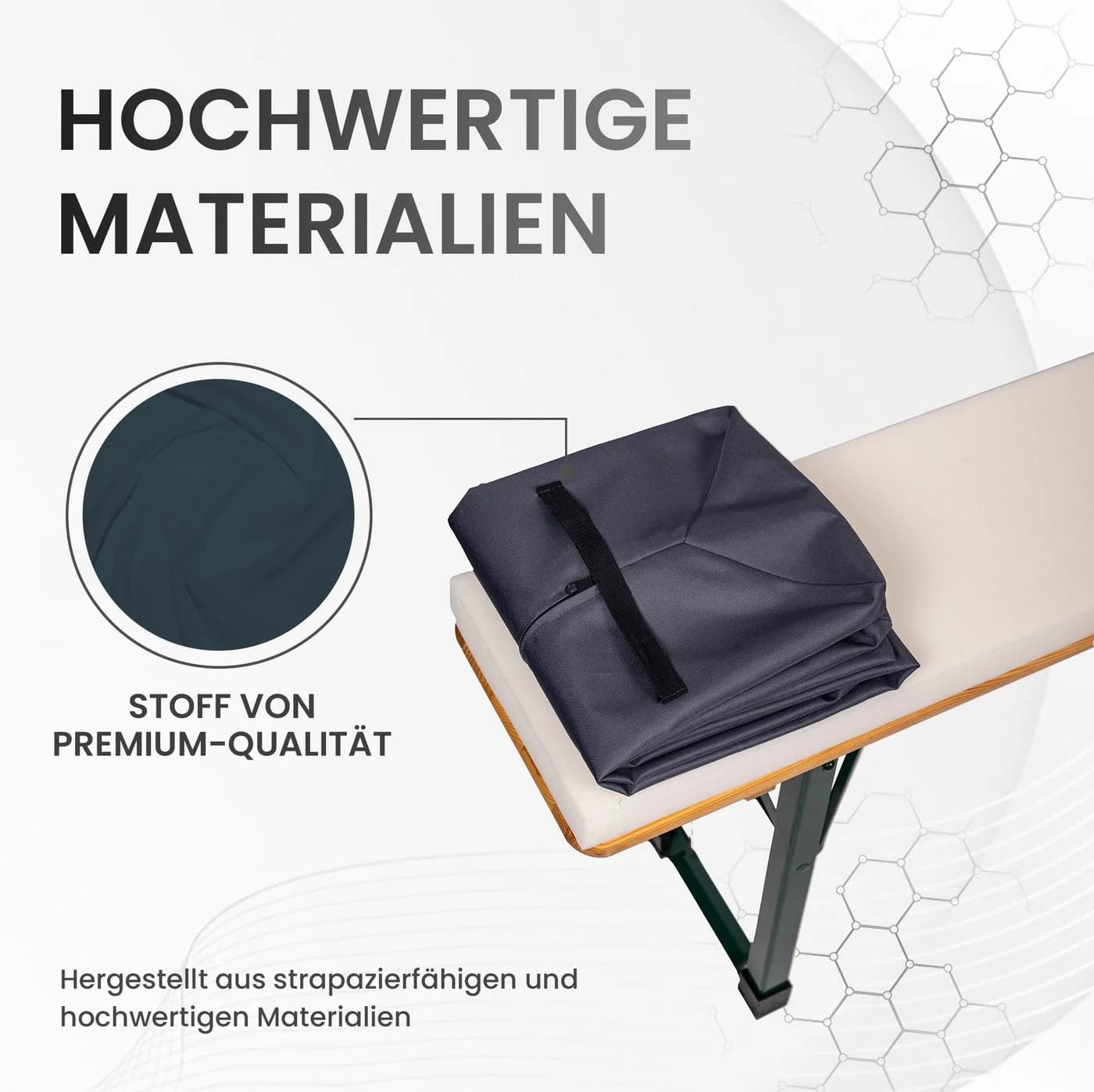 TexDeko Bankauflage XL mit Reißverschluss und Polsterung - Bild 3