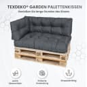 TexDeko Garden Palettenkissen-Set 3-teilig Grau wasserabweisend Bild 1