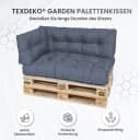 TexDeko Palettenkissen 2-teilig Grau wasserabweisend gesteppt Bild 1