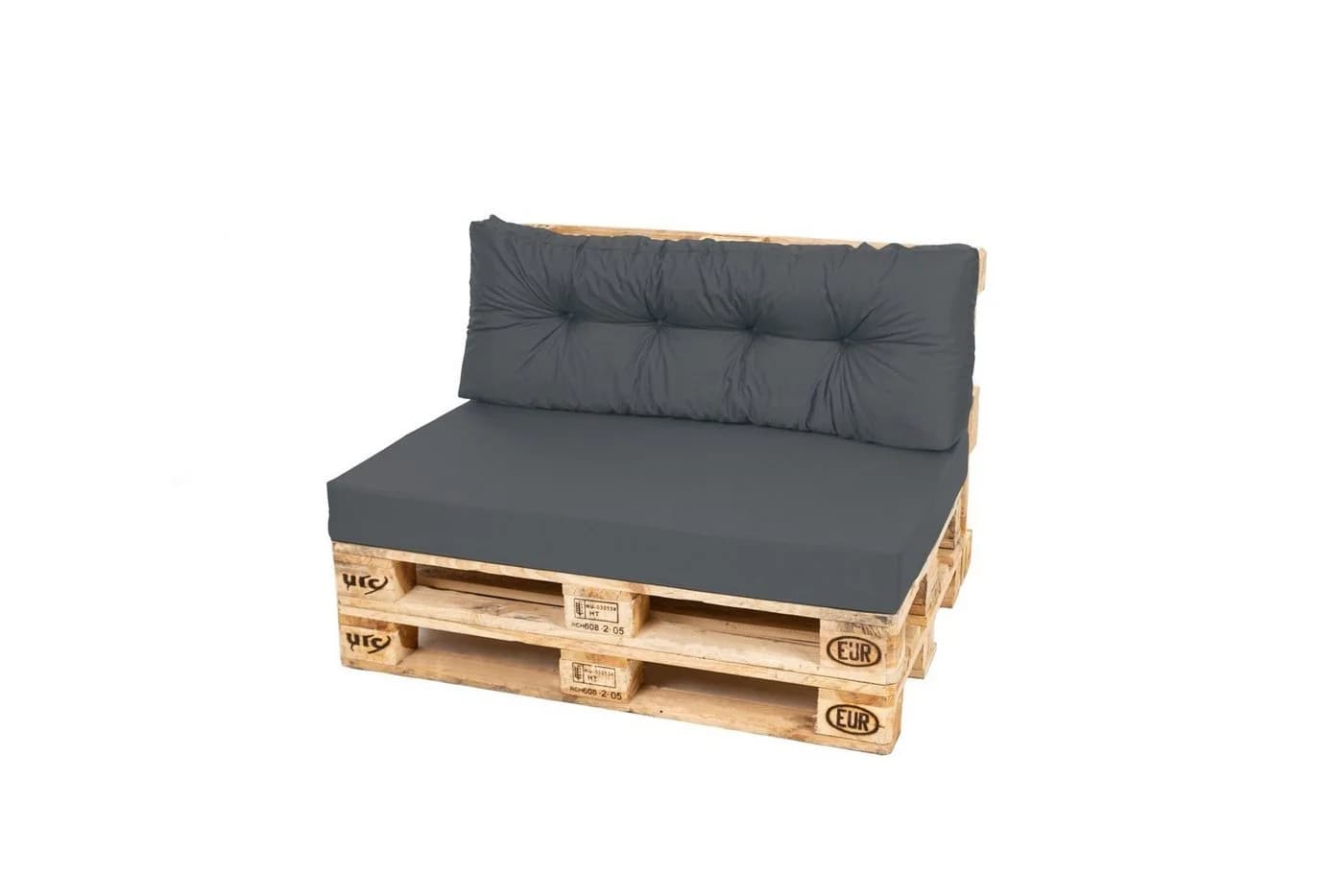 TexDeko Palettenkissen Set Comfort 2-tlg. Anthrazit wasserabweisend - Bild 2
