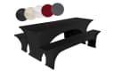 TexDeko Stretch-Hussen-Set für Bierzeltgarnitur Schwarz Bild 2