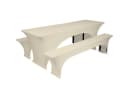 TexDeko Stretch-Hussen-Set für Bierzeltgarnitur Beige Bild 1