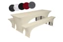 TexDeko Stretch-Hussen-Set für Bierzeltgarnitur Beige Bild 2