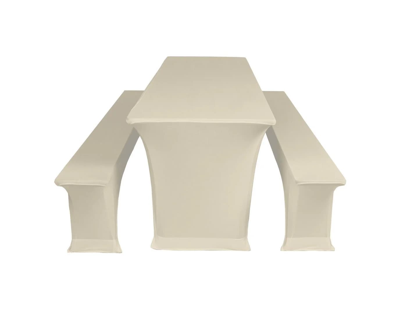 TexDeko Stretch-Hussen-Set für Bierzeltgarnitur Beige - Bild 3