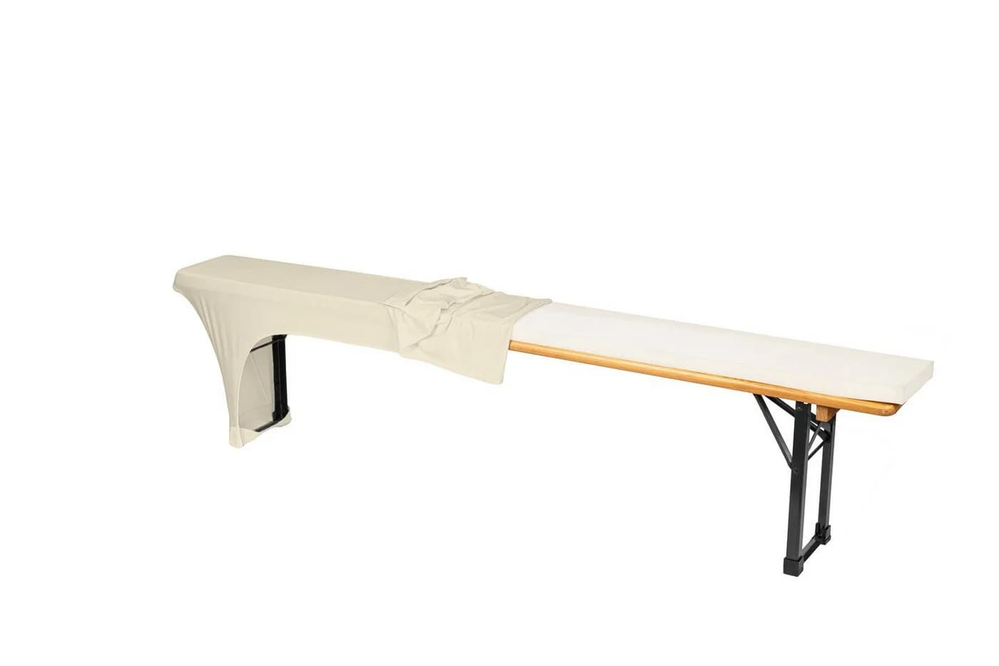 TexDeko Stretch-Hussen-Set für Bierzeltgarnitur Beige - Bild 5