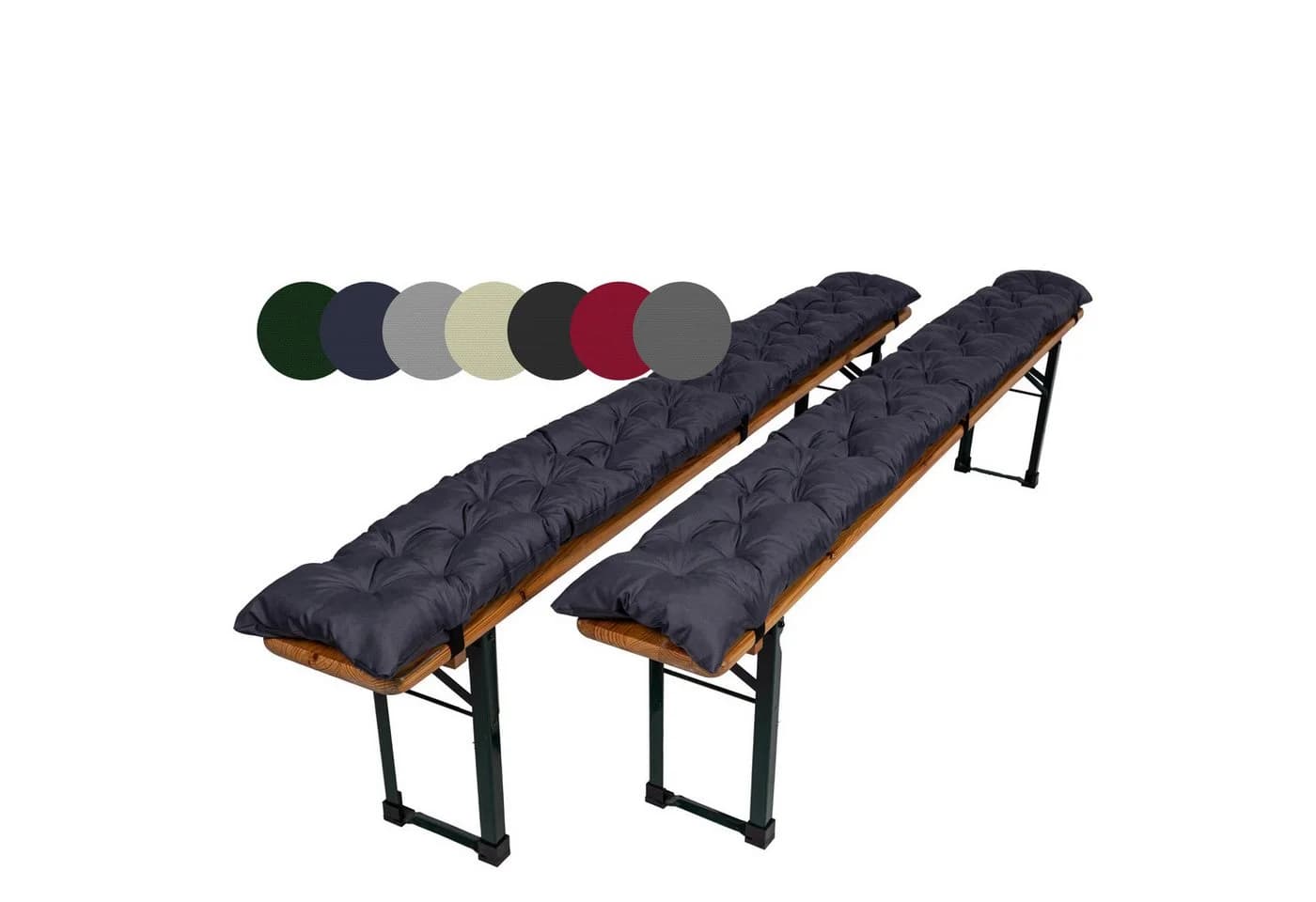 TexDeko Bierbankauflage 2er-Pack Anthrazit UV-beständig - Bild 2