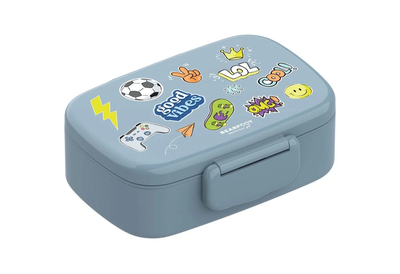 BEARFOOT Kinder Brotdose Blau Auslaufsicher mit Fächern