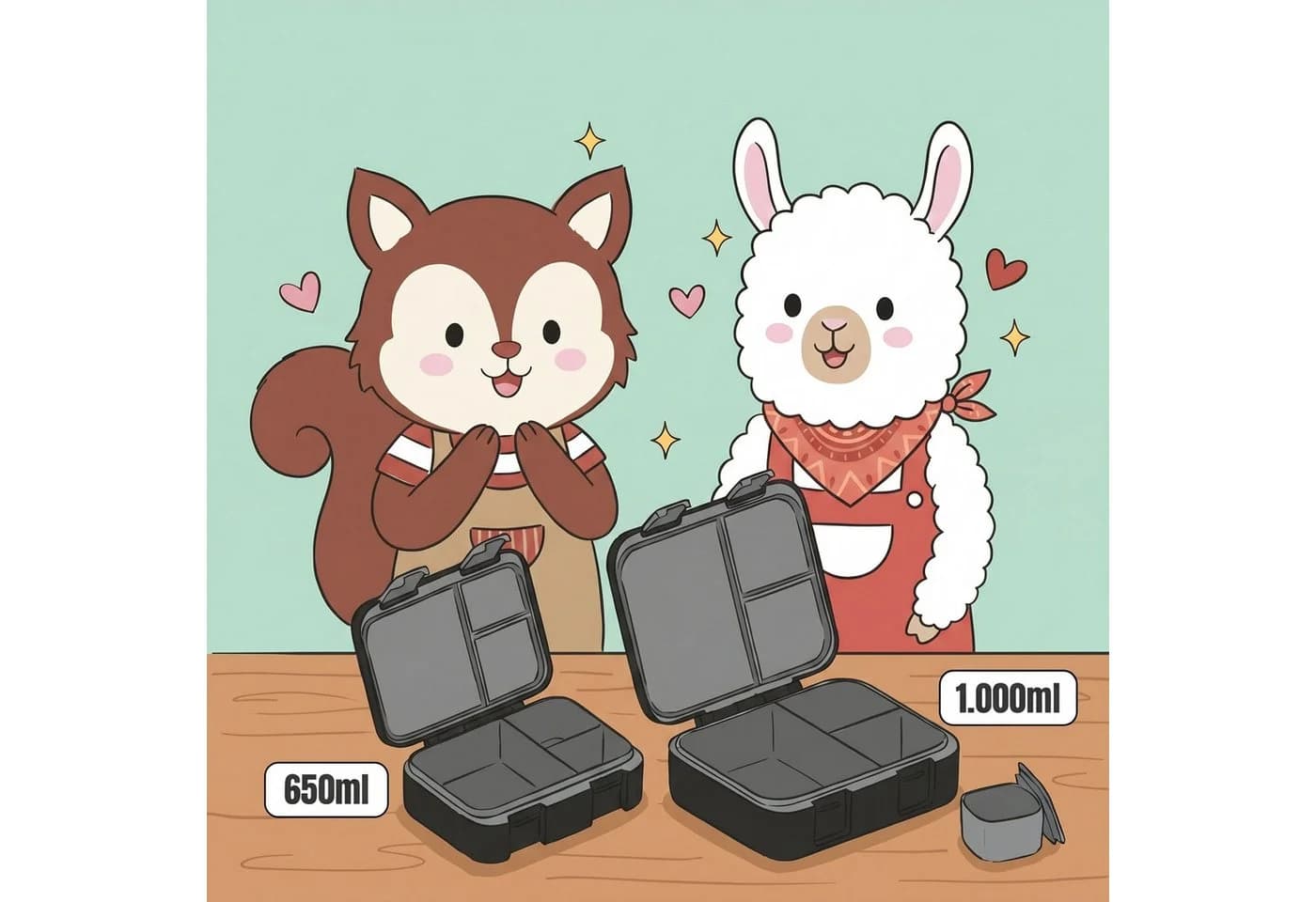 BEARFOOT Bento Box Lunchbox Schwarz Auslaufsicher mit Fächern