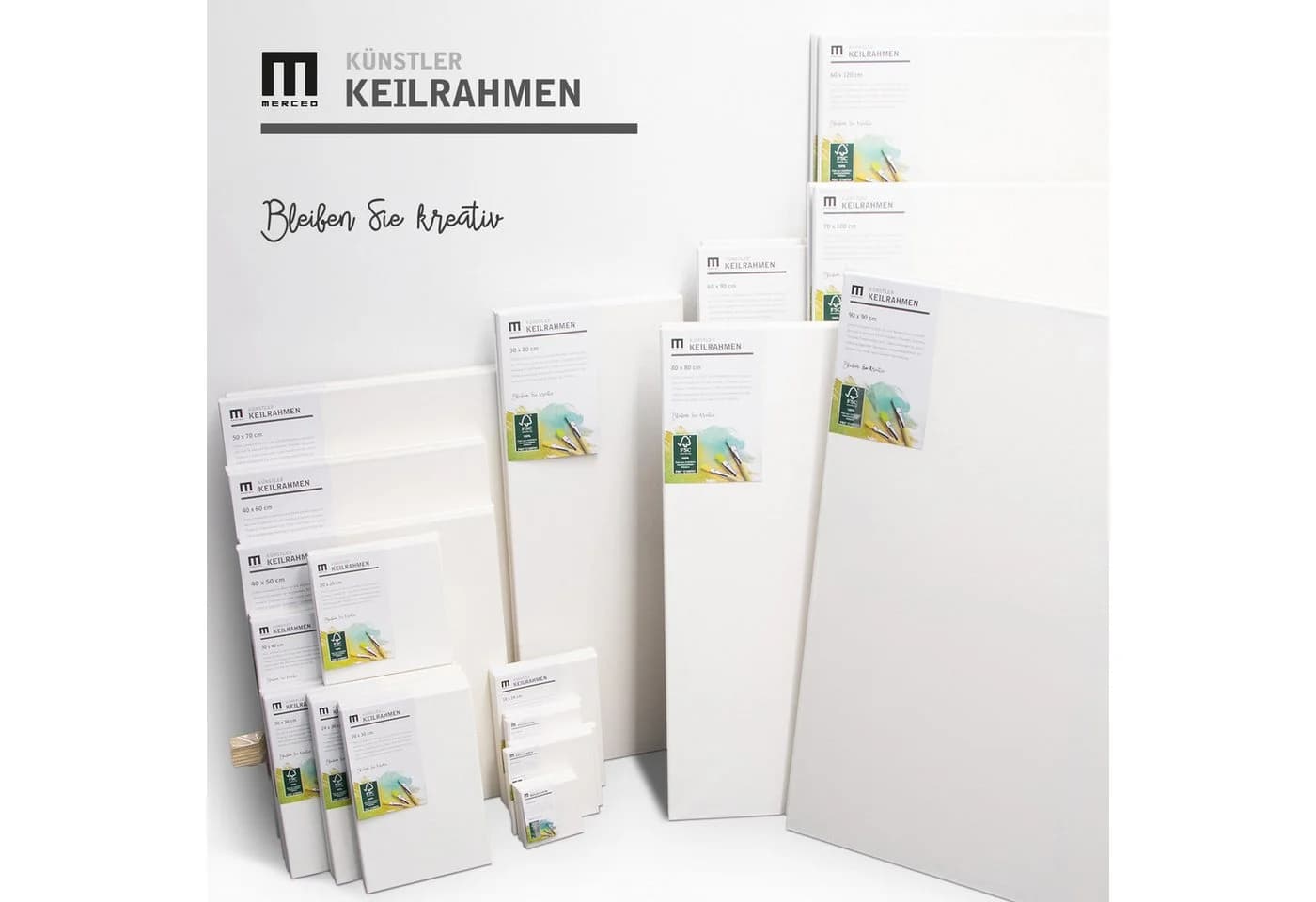 M MERCEO Leinwand 10er-Set Weiß Baumwolle Keilrahmen - Bild 4