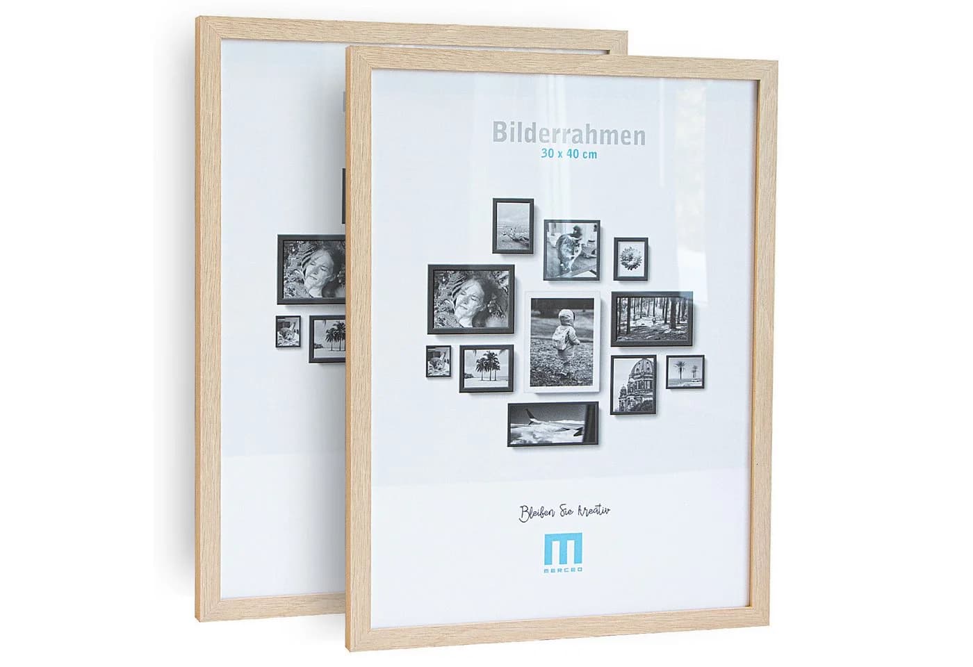 M MERCEO Bilderrahmen 2er Set 30x40cm Natur MDF - Bild 2
