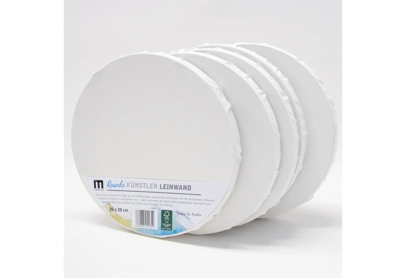 M MERCEO Leinwand 5er Set Rund 20cm Baumwolle - Bild 2