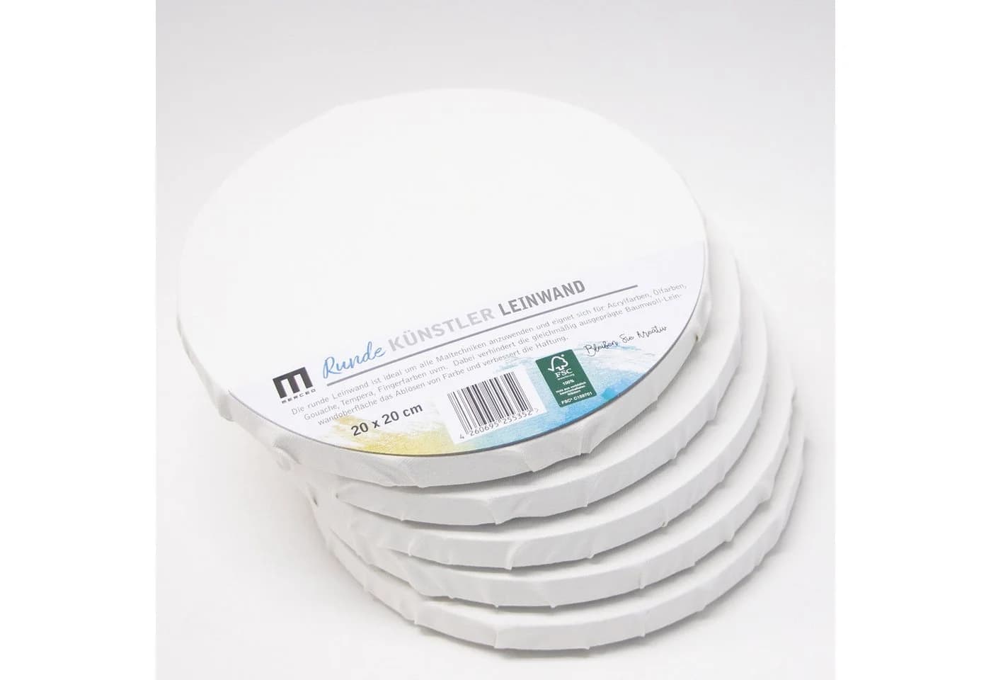 M MERCEO Leinwand 5er Set Rund 20cm Baumwolle - Bild 4