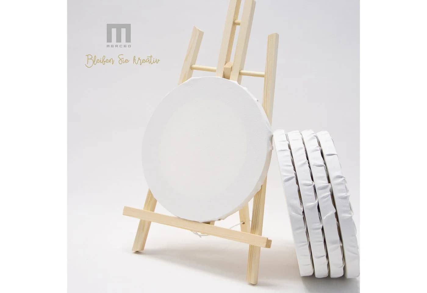 M MERCEO Leinwand 5er Set Rund 20cm Baumwolle - Bild 5