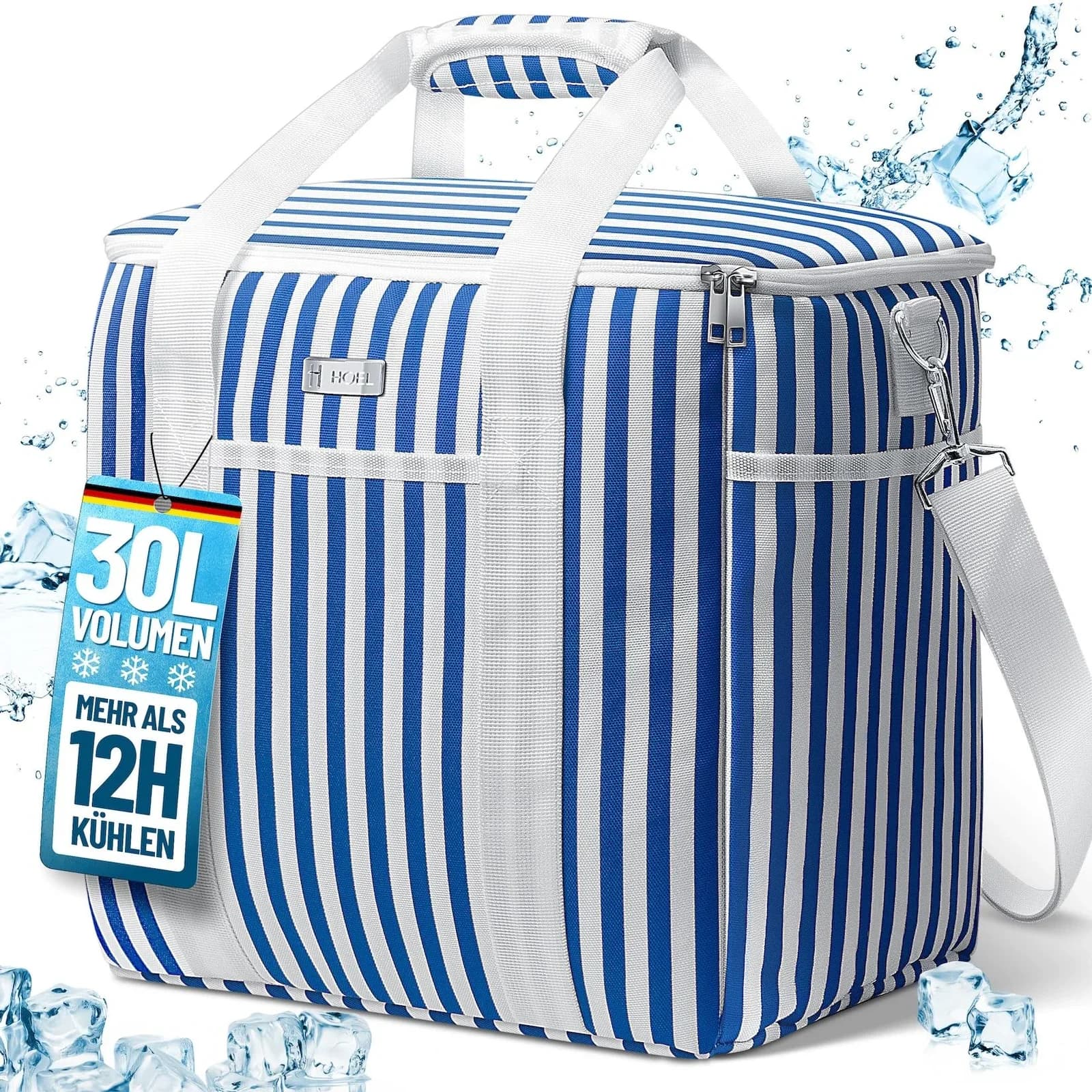 HOEL Kühltasche Blau 30L 4-Schichten-Isolierung