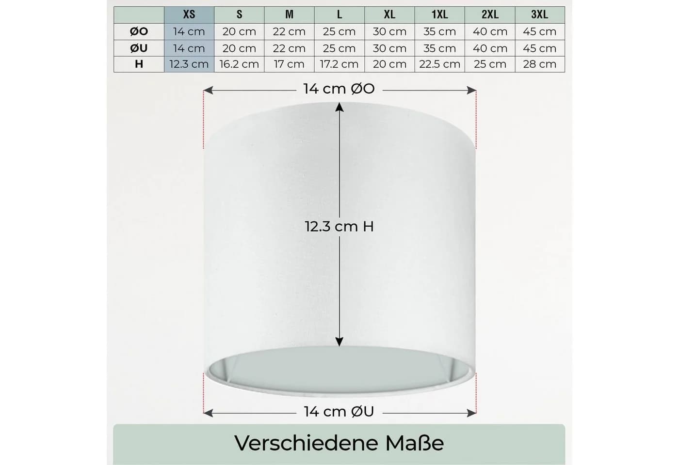 Wogati Lampenschirm Premium Weiß 100% Baumwolle - Bild 3