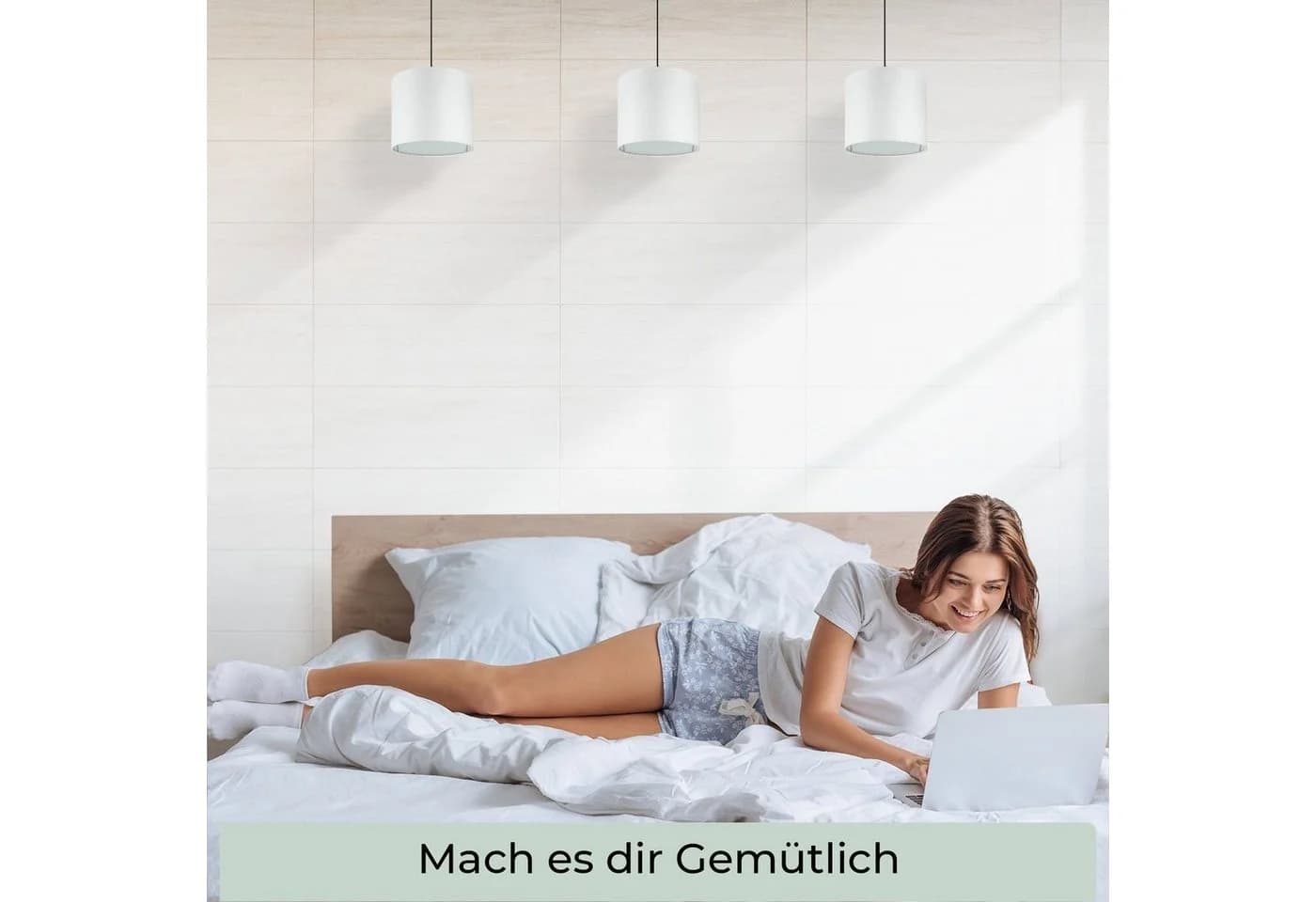 Wogati Lampenschirm Premium Weiß 100% Baumwolle - Bild 5