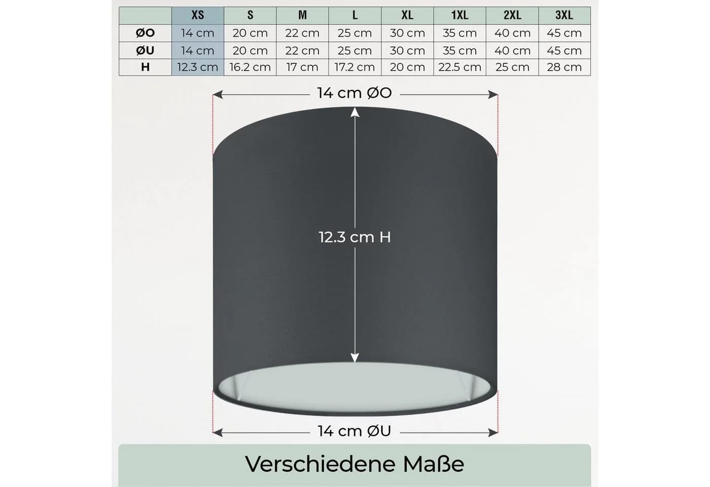 Wogati Lampenschirm Premium Schwarz Baumwolle - Bild 3