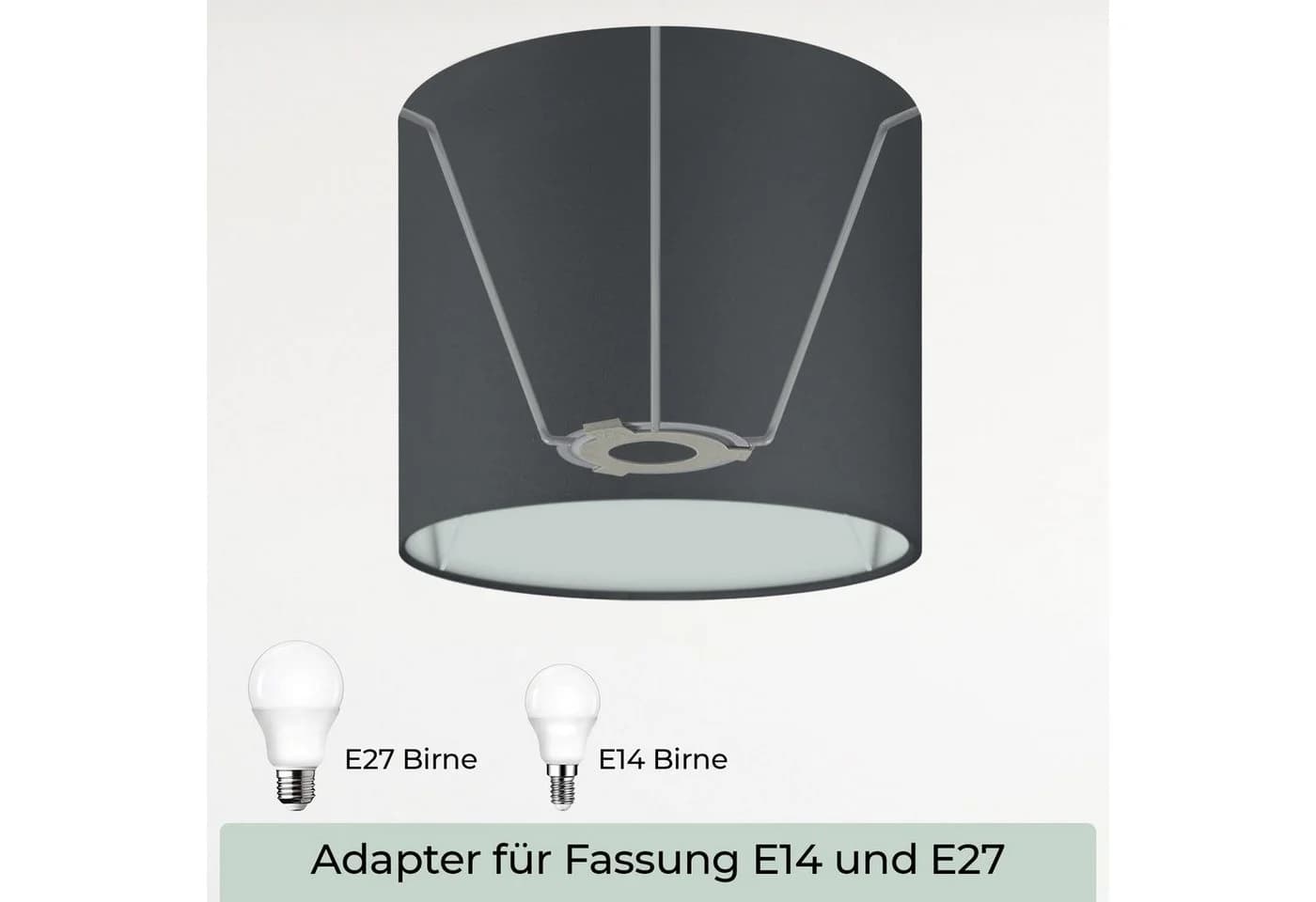 Wogati Lampenschirm Premium Schwarz Baumwolle - Bild 4