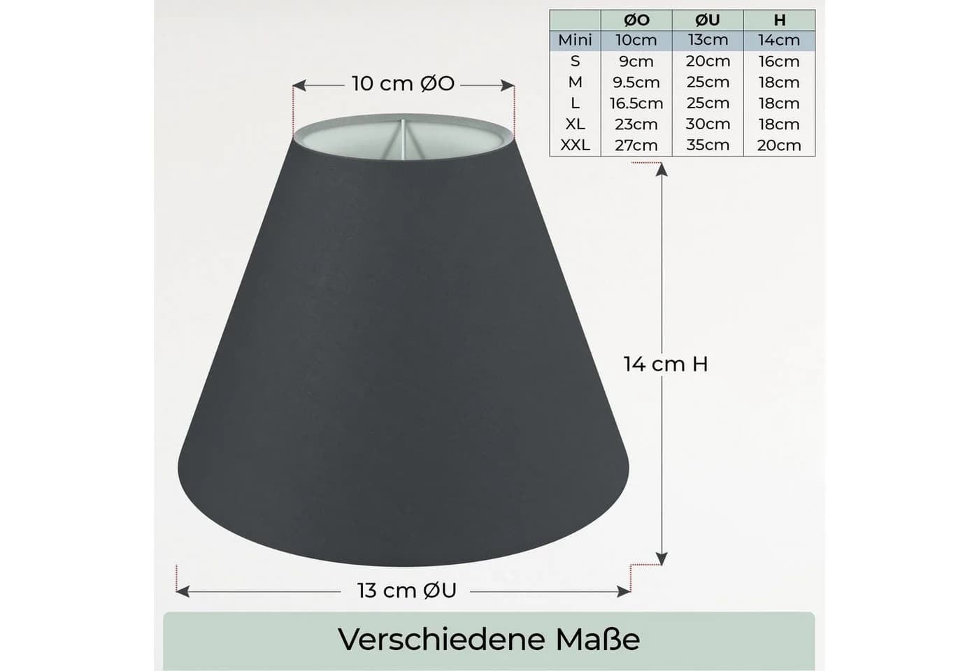 Wogati Premium Lampenschirm Konisch Schwarz - Bild 5