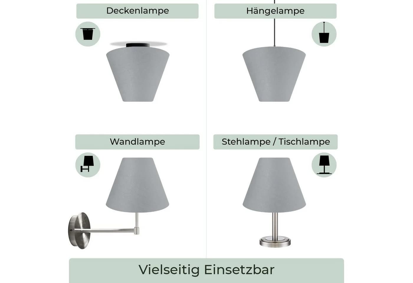 Wogati Premium Lampenschirm Konisch 100% Baumwolle - Bild 3