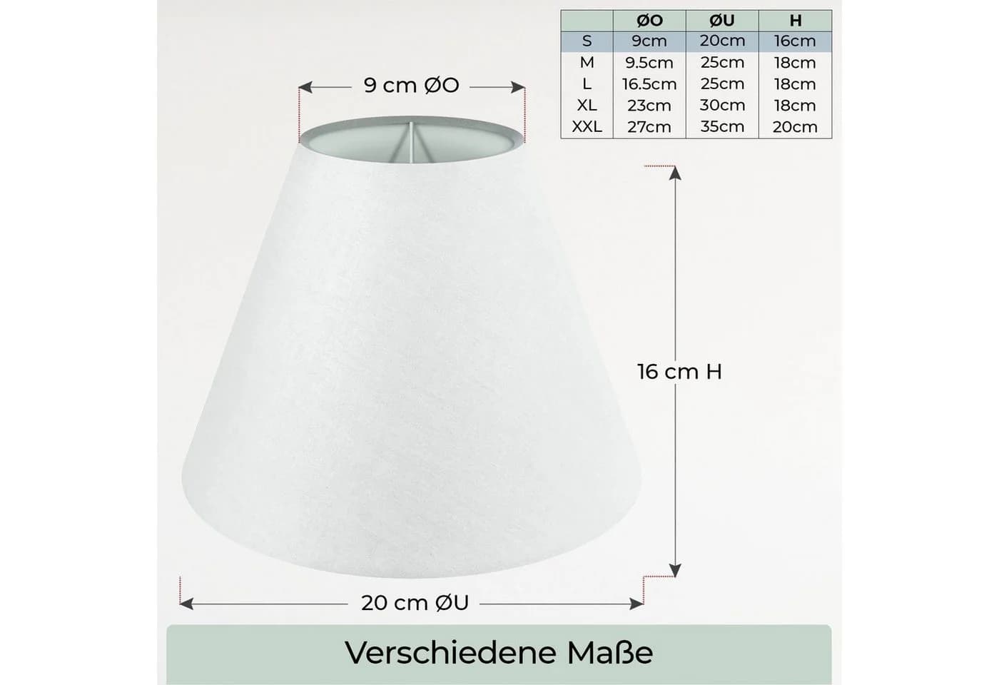 Wogati Premium Lampenschirm Konisch 100% Baumwolle - Bild 4