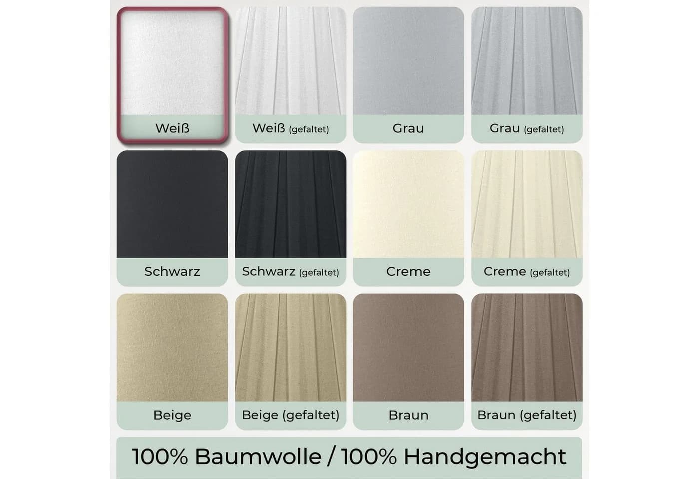 Wogati Premium Lampenschirm Konisch 100% Baumwolle - Bild 5