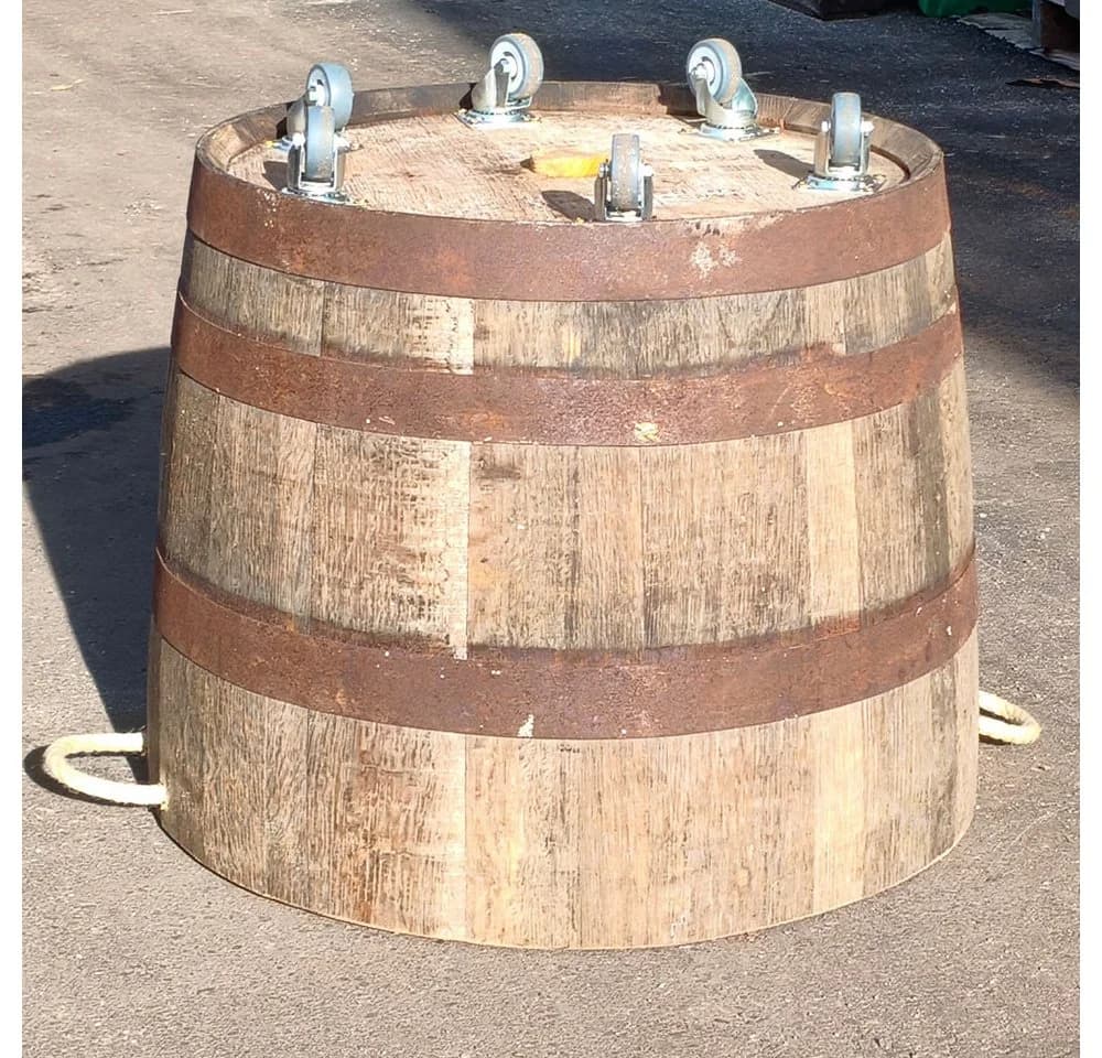 Temesso Pflanzkübel Whiskyfass halbiert Eichenholz braun - Bild 4